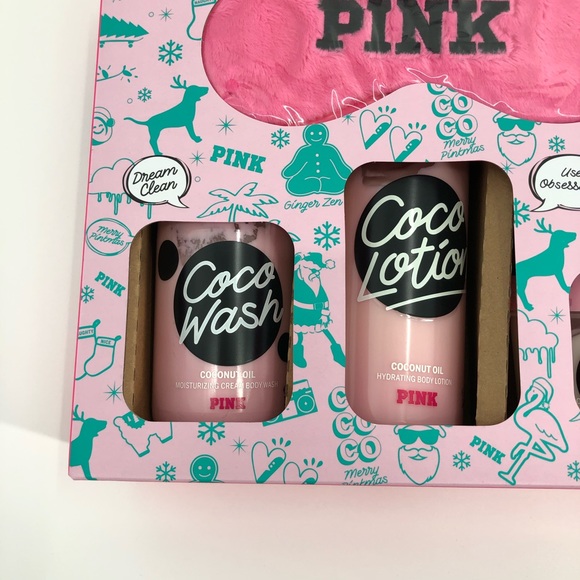 NEW VS Victoria’s Secret PINK Body Wash Lotion Sleep Mask Gift Boxed Set Coco - Picture 2 of 4